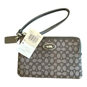 Coach Signature Wristlet – Black Smoke – NWT – Style S2574